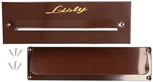 KOTARBAU® Ranura para cartas para puertas de casa, 275 x 90 mm, color marrón