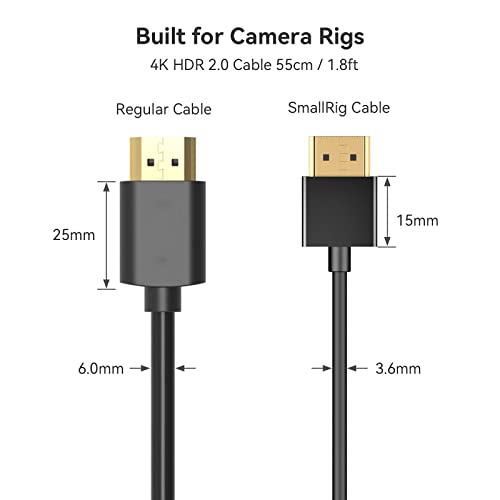 Smallrig, Cavo HDMI 4K ultra sottile da 55 cm