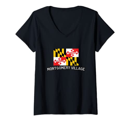 Mujer Montgomery Village - Maryland | MD City State USA - Ciudad - Camiseta Cuello V