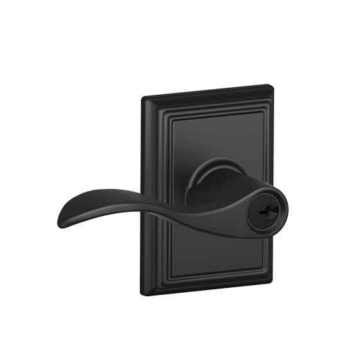 Image of SCHLAGE Accent Lever with Addison Trim Keyed Entry Lock in Matte Black - F51A ACC 622 ADD