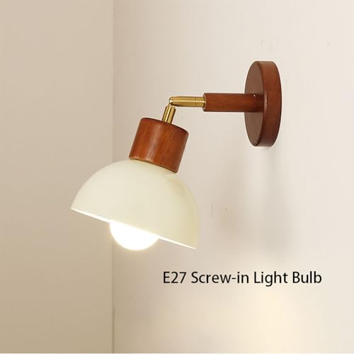 Focos apliques de pared E27 regulables de madera blanca lámpara vintage interior salón 2 piezas 6