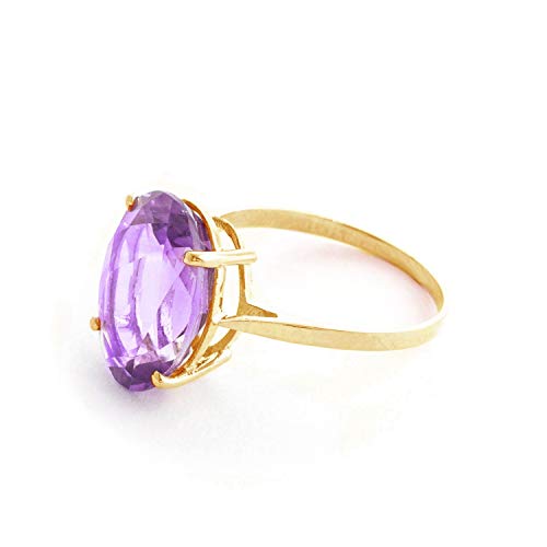 Galaxy Gold GG 14k Solid Yellow Gold Ring with 7.55 Carat Natural Oval Purple Amethyst3