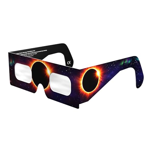 Absolute Eclipse Lunettes Astronomie Eclipse Solaire 2026 pour Voir l'Éclipse - ISO 12312-2 CE Certifiées Homologuées - 2 Pack - Design Aurora - Adultes...