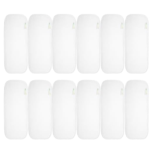 wegreeco Reusable Soft 4 Layers 12 Pack Bamboo Inserts for Baby Cloth Diaper,High Absorbing Washable Liners