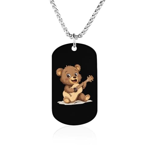 Ukelele - Collar con diseño de oso personalizado con foto personalizada, collar con colgante de joyería...