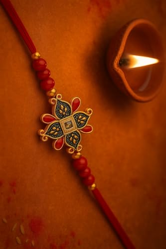 WoWsome Rakhi | Rakhi-Traditional Mat Flower Rakhi For Brother's/Bhai On Rakkshabandhan3