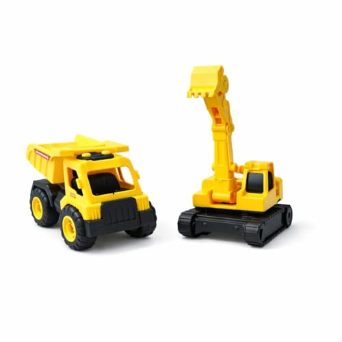 Image of Big Size Construction Vehicle Toy Set for Kids (Any 2) | Pull Back Dumper Truck, Excavator JCB, Cement Roller, Crane Engineering Vehicles | Heavy Duty Toy Trucks for Boys & Girls Age 2-9 Years