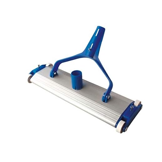 Siqua Limpiafondos De Aluminio Premium Para Piscinas Con Cuatro Ruedas Y Cepillo De Arrastre.conexión A Manguera De Aspiración De Ø38 Mm.longitud 45 Cm. Cepillo De Nylon. Fijación Palomilla.