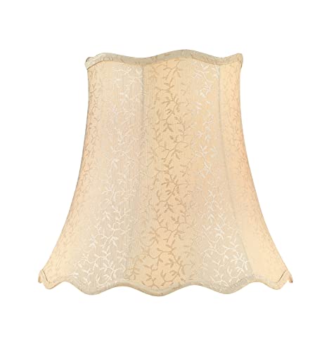 Image of Aspen Creative 30501 Transitional Scallop Bell Shape Spider Construction Lamp Shade in Light Beige, 16 inch Wide (10 inch x 16 inch x 15 inch)