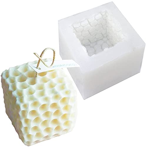 Tiruiya Kit de fabricación de moldes de vela de burbujas de panal – 3D Magic Cube Molde de vela de silicona para jabón hecho a mano Vela de cera de soja (molde de cubo de panal)