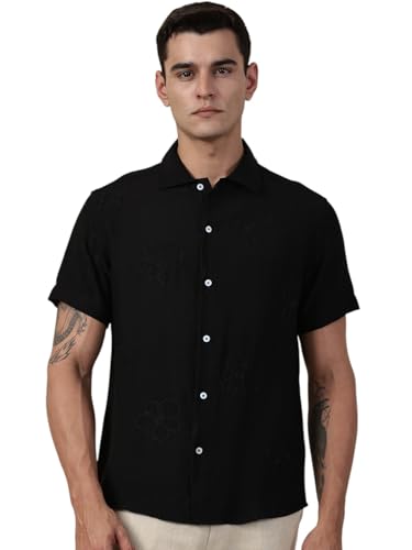 Chemise à manches courtes brodée Thomas Scott élégance masculine chic