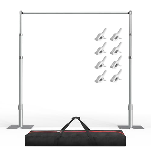 EMART 10x10ft Heavy Duty Backdrop Stand Kit, Adjustable Pipe and Drape Photo Booth Frame for Wedding, Party, Christmas, Birthday Decorations