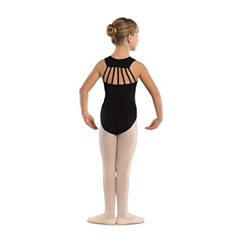 DanzNmotion by Danshuz Girls 7 Strap Back Leotard (Black,4/6)- 2409C Cover