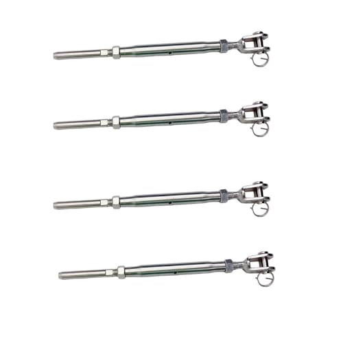 3/16" Cable Quijada y Pernio de Abrazadera Tensor 5/16" Rosca Acero Inoxidable 4 Piezas