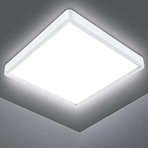 Defurhome LED Ceiling Light, 24W (150W Equivalent), 2200LM, 5000K Daylight White,Waterproof IP54,Flush Mount,Modern…