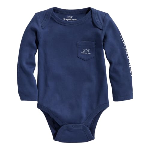 vineyard vines unisex-baby Baby Long-sleeve Vintage Whale Body Suit2