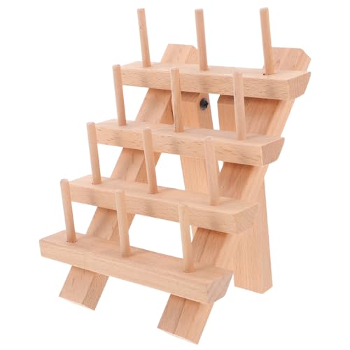 TOYZFRIENDY 折りたたみ式木製スレッドオーガナイザー 軸収納可能 革細工用ワックス糸専用 絡みにくい設計で手縫い作業を効率化 ハンドクラフ