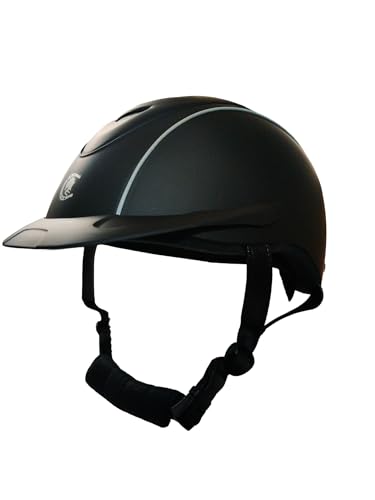 Intro GT1 Equestrian Riding Helmet – USA ASTM/SEI (F1163-23) Certified (Black, Medium/Large) - (M/L 53-57cm)