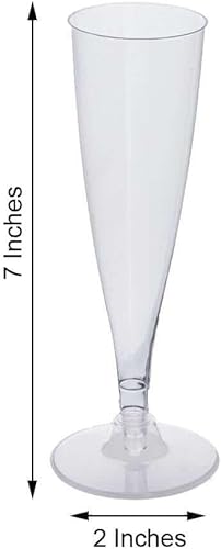 Miniatura 2 de Efavormart - Juego de 60 vasos desechables de plástico transparente para flauta de champán de 5 onzas, tallo hueco, base desmontable