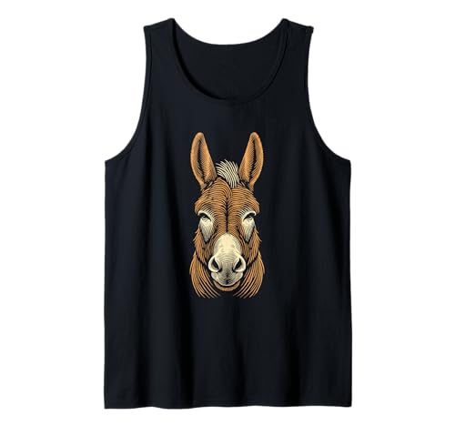Asno Huella Dactilar Animales Mula - Granjero Granja Burro Camiseta sin Mangas