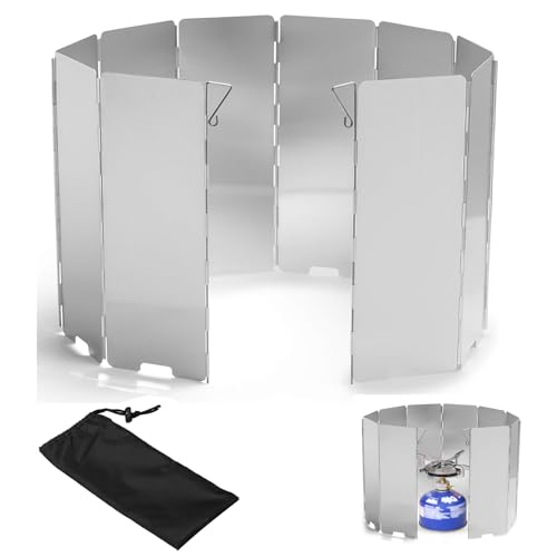 Pare-Vent Pliable Aluminium 16 Plaques Pare Vent Pliable Rechaud pour Camping Pique-Nique...