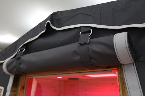 Image of Outdoor Sauna Cover for 2-Person , Protective 3-Layer Oxford Cloth, Hook & Loop Roll-Up Door, Temp Retention & Dustproof - (Only Fits 57.8*40.5*81.1 In & Smaller Outdoor Hillside Roof Saunas )