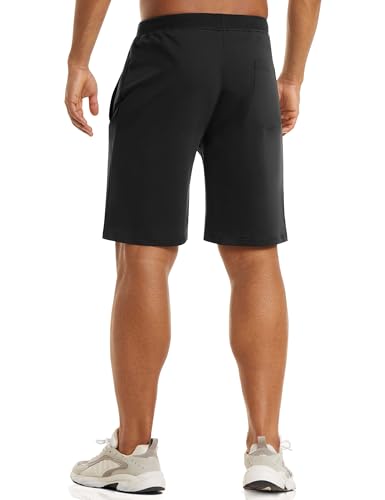 CRYSULLY Mens Athletic Gym Shorts Cotton Jogger Running Workout Jersey Zipper Pocket Sweat Shorts3