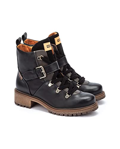 PIKOLINOS Flat Ankle Boots Leather Aspe for Woman Black2