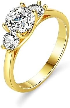 1.60 Carat VVS1 D-Color Three-Stone Diamond Engagement Ring Set in Luxurious 14k Yellow Gold - A Celebration of Your Unique Love Journey