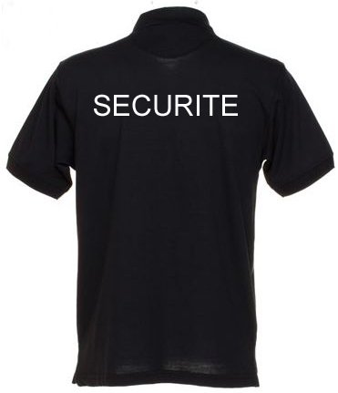 Polo imprimé Recto Verso SECURITE vêtement anti frottement pour agent