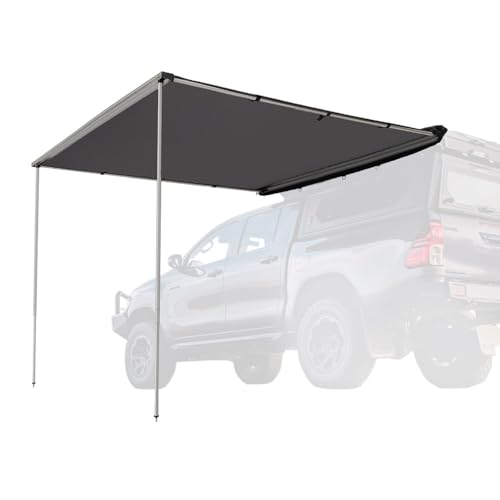 SanHima Vehicle Awning 4.6ft x 6.6ft - Roof Rack Pull Out Side Awning 30ft² Sun Shade UPF50+ Weatherproof for Camping Car SUV Truck Van
