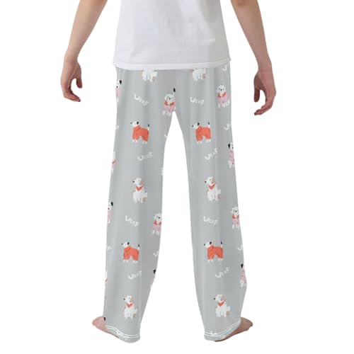 CaTaKu Boys Funny Dogs Husky Pants for Boys Girls Wide Leg Sweatpants Kids Long Bottoms with Pockets Size 6-14Y2