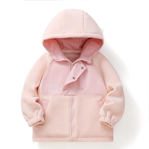 Kids Girl Boy Color Block Puffer Jackets Hood Outfit for Child Fleece Lined Sherpa Warm Fuzzy Hooded 20254