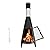 BDL Chiminea Outdoor Fireplace Outdoor Wood Burning Fire Pit Free Standing Fireplace with Log Grate, Mesh Screen for Patio, Backyard, Garden-Black