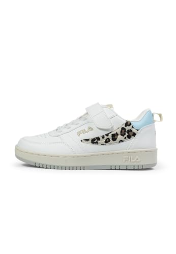 FILA REGA NF Velcro Kids Sneaker, White-Blue Glow, 35 EU