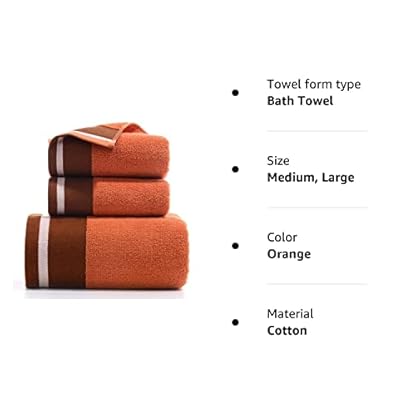 Namzi 3-teiliges Badetuch-Set, gekämmte Baumwolle, saugfähige Badetücher, weiche Duschtücher, Badezimmer-Handtuch, Luxus-Badetuch-Sets für Badezimmer, Orange – Bild 6