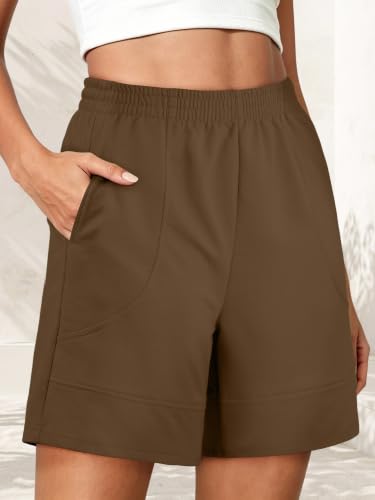 KISSMODA Women Bermuda Sweat Shorts High Waist Pockets Summer Lounge Workout Shorts — view 4