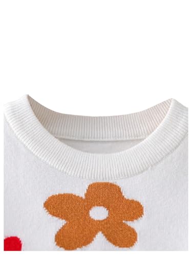 SOLY HUX Girl's Floral Sweaters Long Sleeve Crewneck Sweater Pullover Tops3