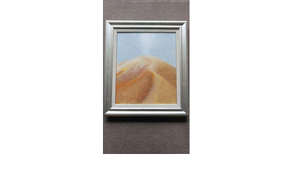 油絵(自作)：山と白日天国へ続く道をイメージして描きました