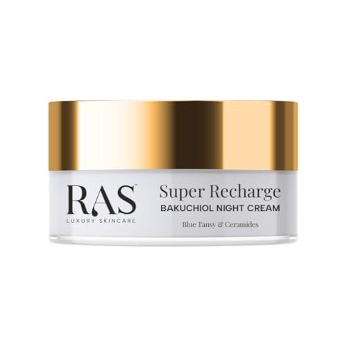 Image of Ras Luxury Oils Super Recharge Night Cream with Bakuchiol & Peptides | Anti-Aging Moisturizer | Hydrates & Strengthens Skin Barrier | Reduces Fine Lines & Wrinkles | 8g