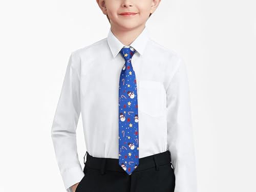 Enlision Boys Christmas Ties Holiday Xmas Kids Tie and Pocket Square Set Pre-tied Adjustable Neckties for Boys Festival Party4