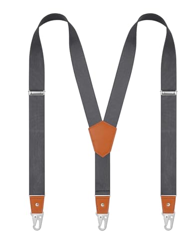 Image of Suspenders for Men Snap Hooks with 1.4 Inch Elastic Y-Back Adjustable