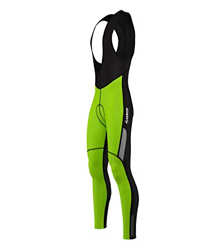 Calça de ciclismo térmica impermeável para homens da Zimco, Neon Green, X-Large
