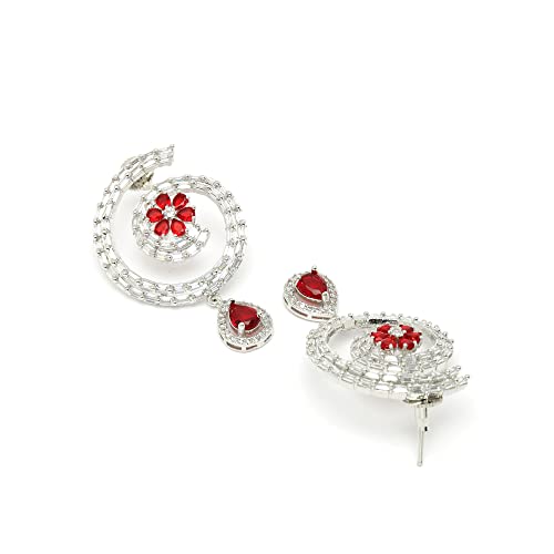 Rhodium-Plated Circular Hoop Earrings