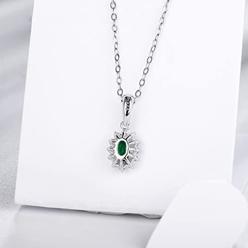 Collier tournesol argent contre ternissement émeraude