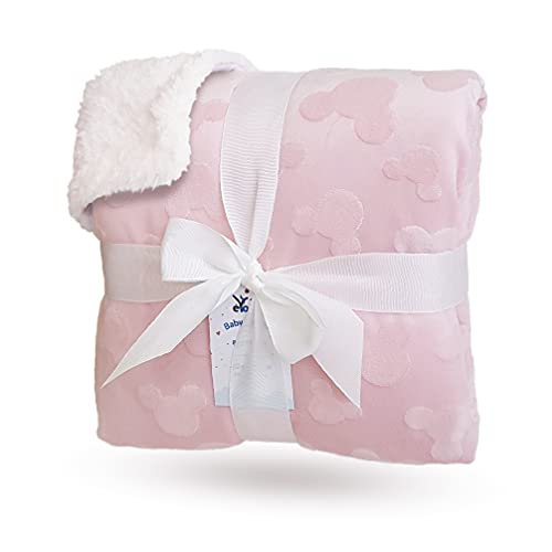 eYone Sherpa Baby Blanket, Pink, 80x110cm
