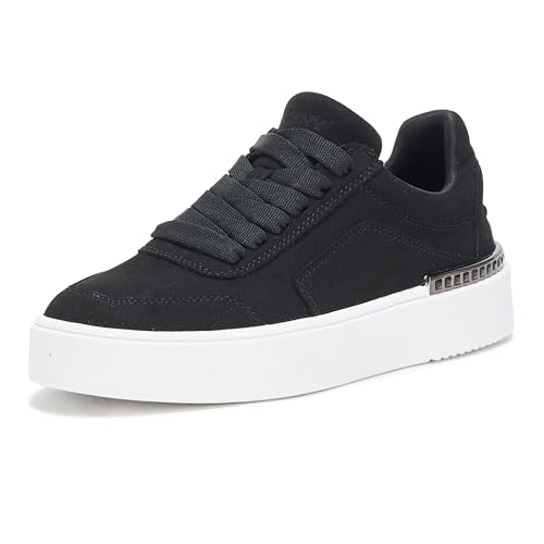 DKNY Women's Beverley Everyday Platform Lace Up Sneaker, Black, 7