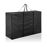 Fenghome Aufbewahrungstasche Gartenauflagen, Wasserdicht 420D Auflagentasche für Gartenpolster Polsterauflagen mit Reißverschluss und Griffen, Große Aufbewahrung Tasche-Schwarz(180x60x80cm)