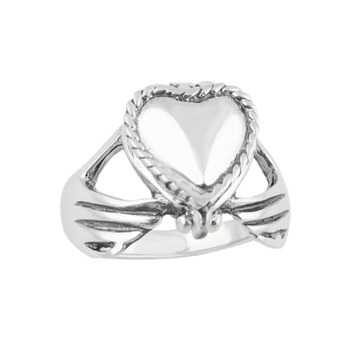 Veneno Anillo de Claddagh Anillo – Plata de Ley 925, tamaños 5 – 10, pastillero Anillo