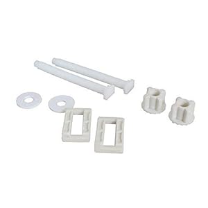Elegant Casa Western Toilet Seat Cover Screw, Nuts and Washers Hinges Kit Clamp Plastic White Colour 1 Pair Set Size 65mm X 25mm
